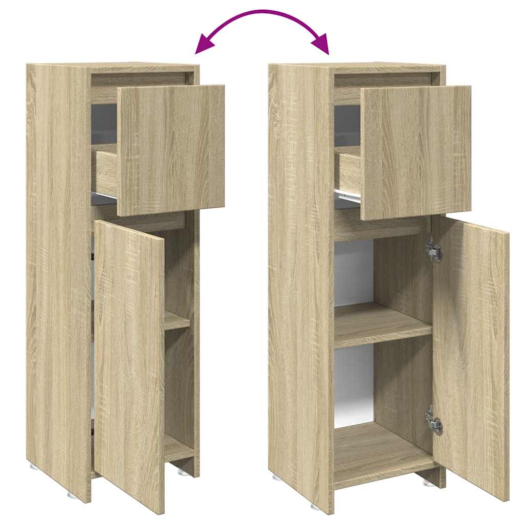 Badezimmerschrank Weiß 30x30x95 cm Holzwerkstoff