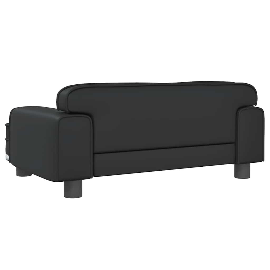 Kindersofa Schwarz 90x53x30 cm Kunstleder