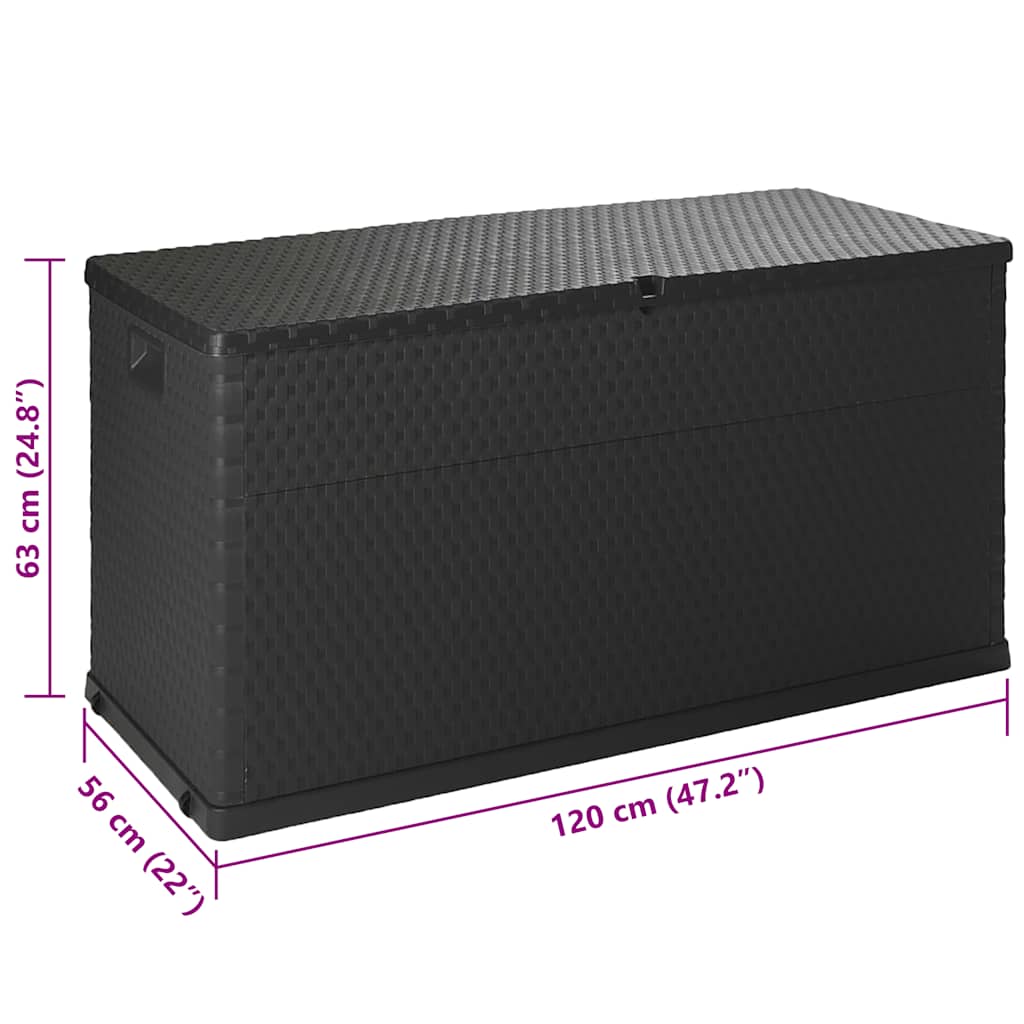 Garten-Aufbewahrungsbox Braun 120x56x63 cm PP Rattan