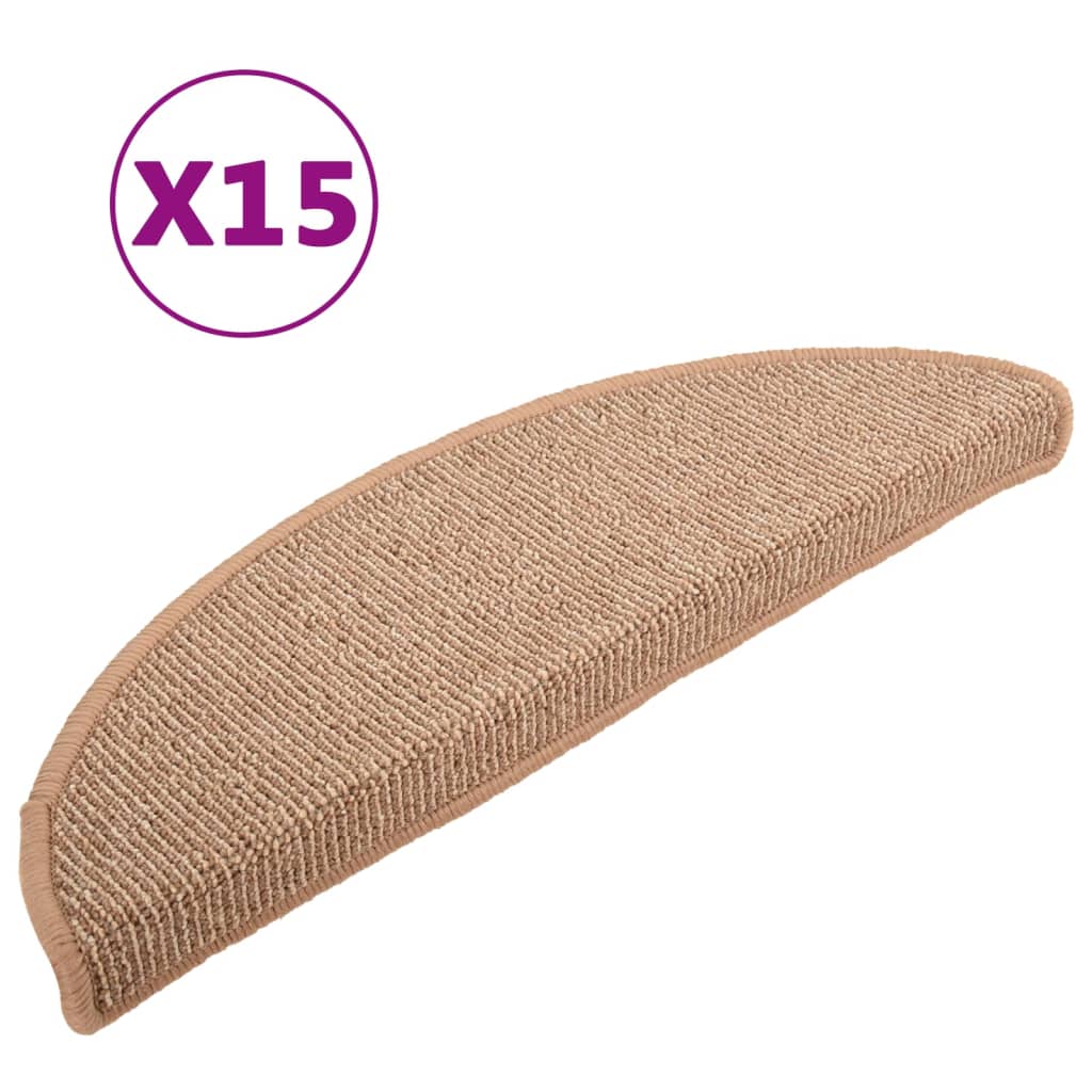 Stufenmatten 15 Stk. 56x17x3 cm Grau Halbrund