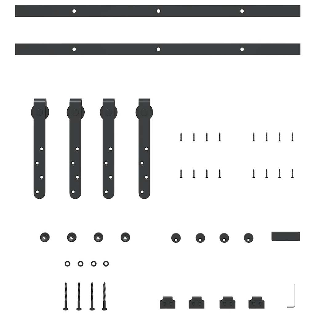 Schiebetürbeschlag Set für Schranktüren 91 cm Karbonstahl