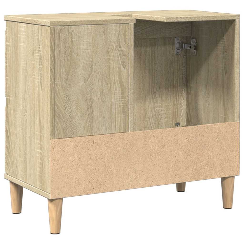 Badschrank Weiß 65x33x60 cm Holzwerkstoff