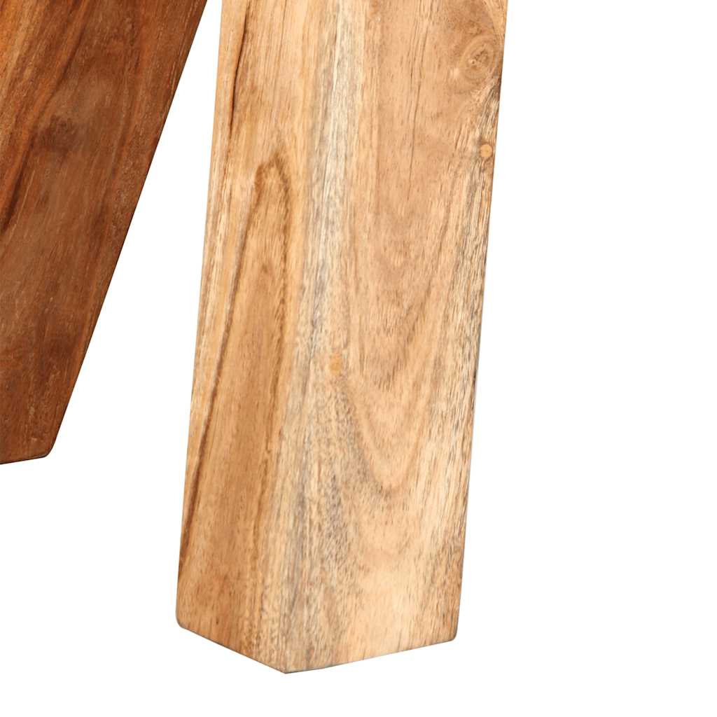 Bank Turnbock-Design 160cm Braun Echtleder Massivholz Akazie