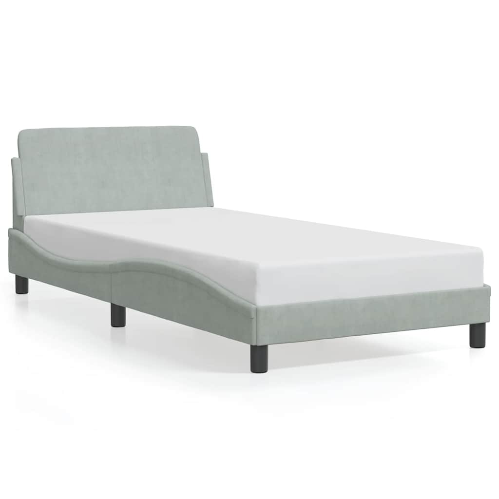 Bettgestell "Dover" Hellgrau 100x190 cm Samt
