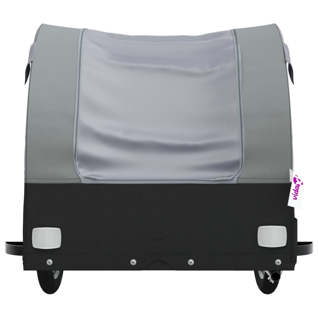 Fahrradanhänger Schwarz und Orange 30 kg Eisen