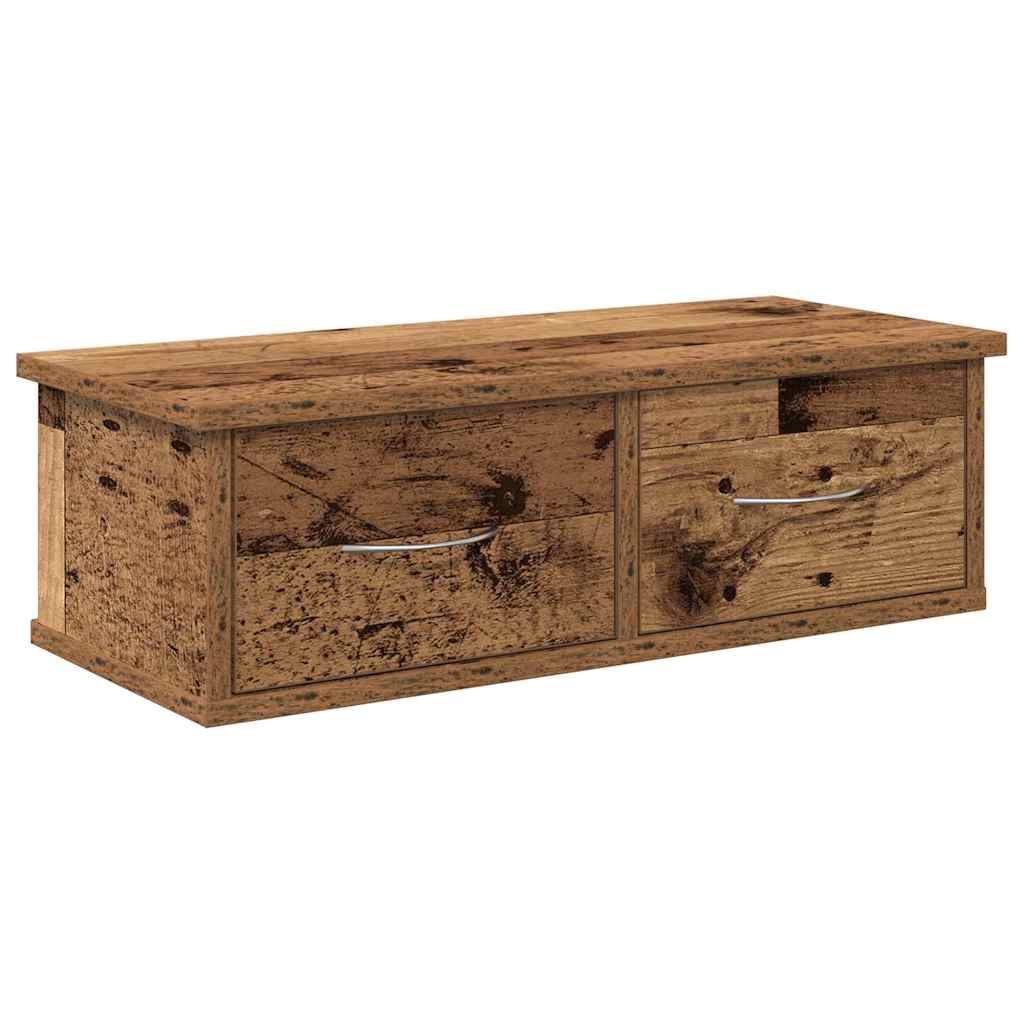 Wand-Schubladenregal Weiß 60x26x18,5 cm Holzwerkstoff