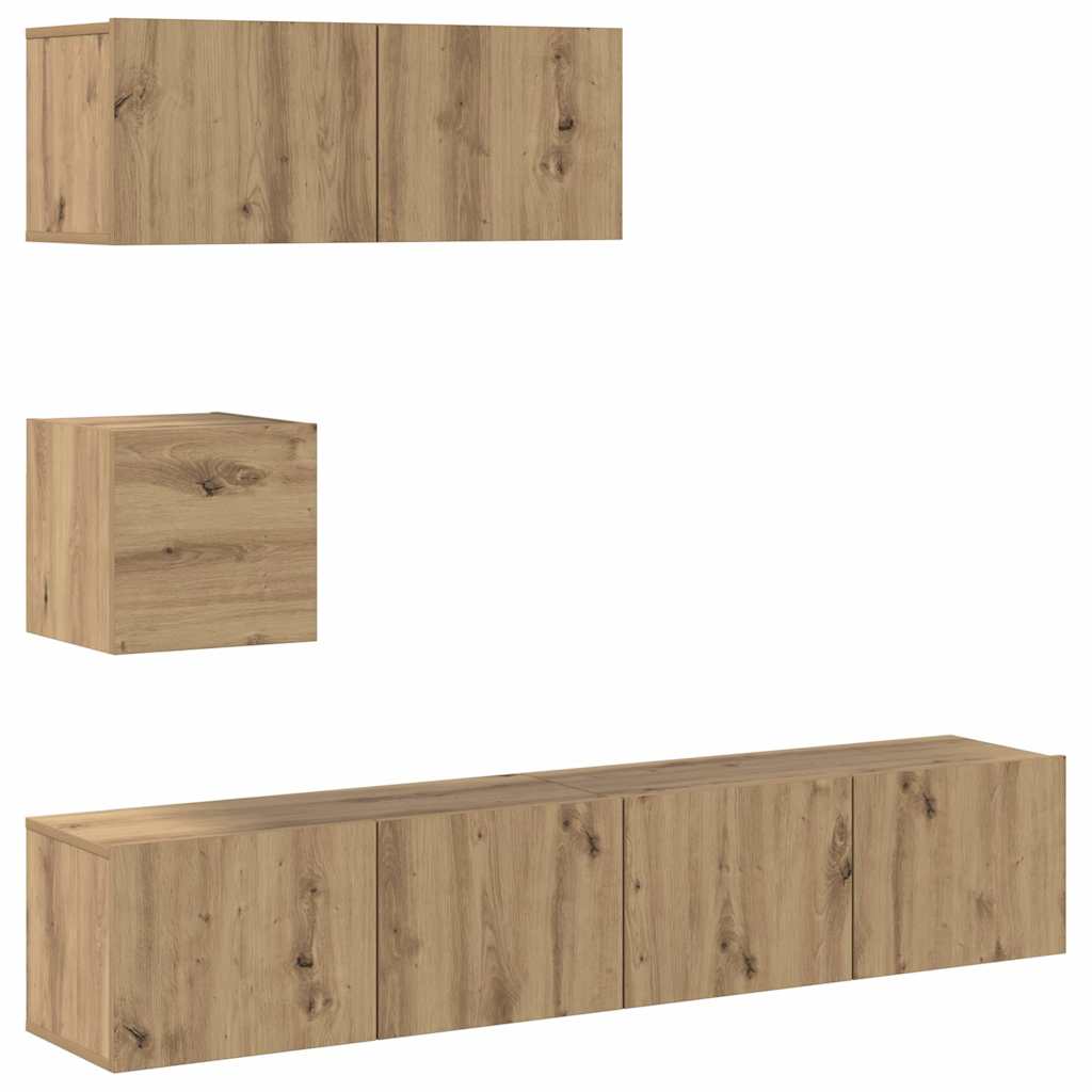 4-tlg. TV-Schrank-Set Sonoma-Eiche Holzwerkstoff