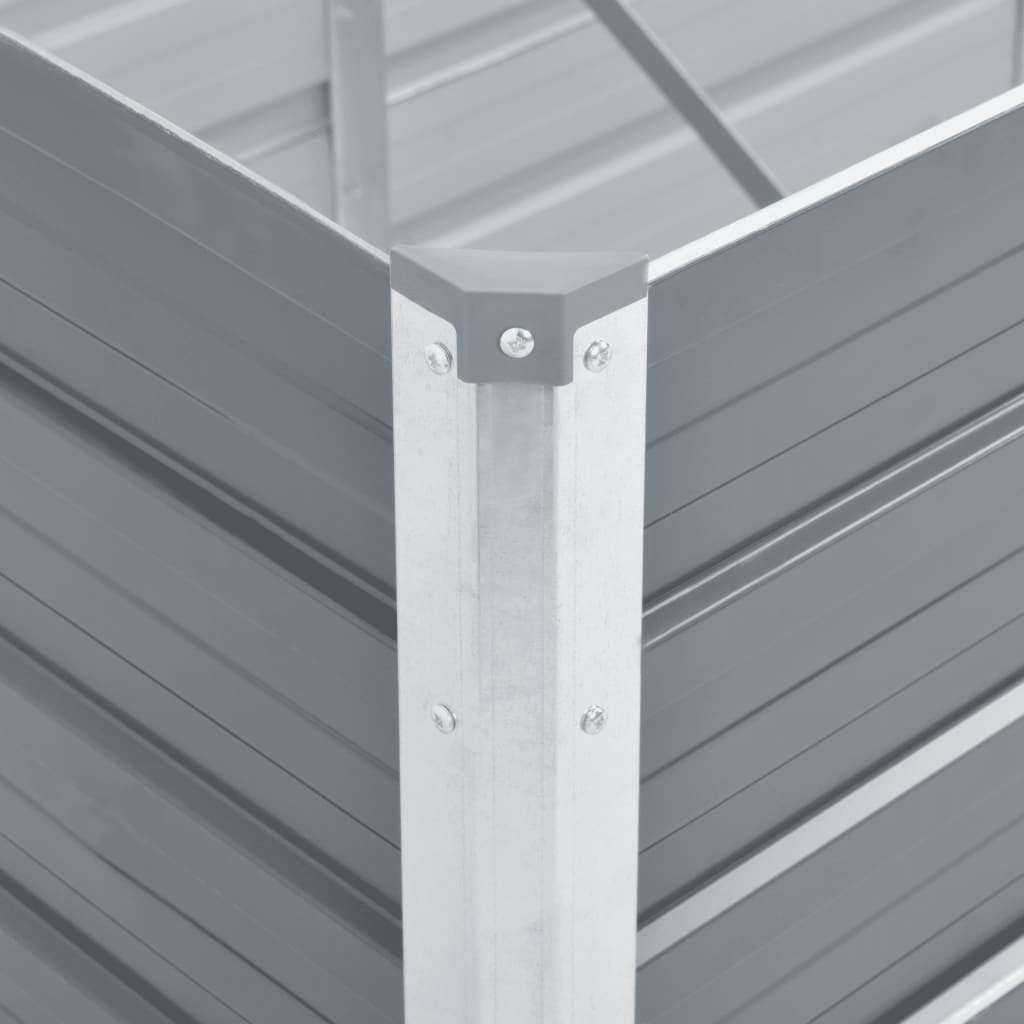 Hochbeet 160 x 80 x 77 cm Verzinkter Stahl Grau