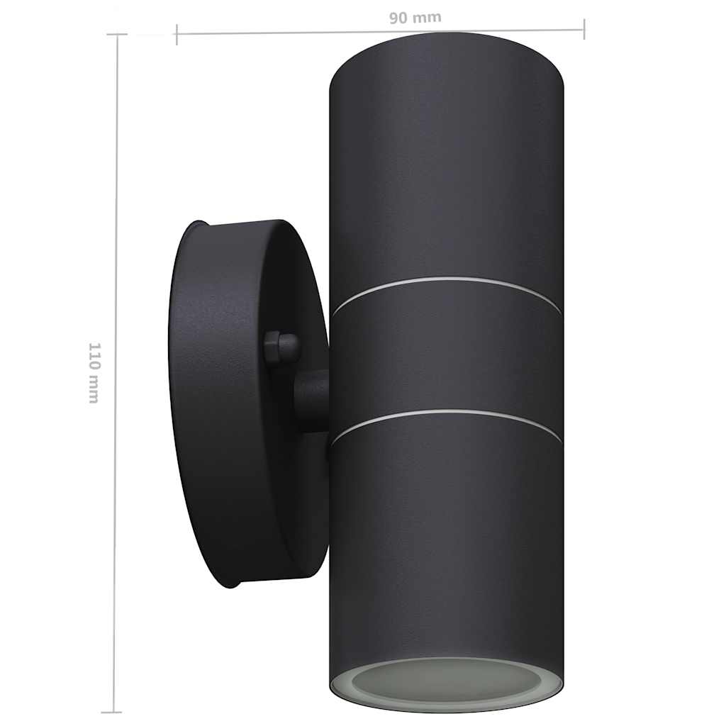 Outdoor LED-Wandleuchten 2 Stk. Edelstahl Abwärtsstrahlend