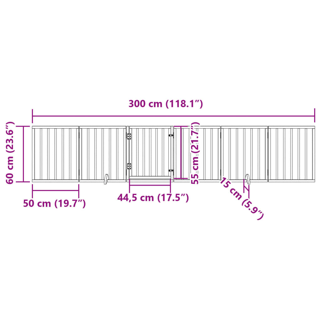 Hundegitter Faltbar 3 Paneele 150 cm Pappelholz