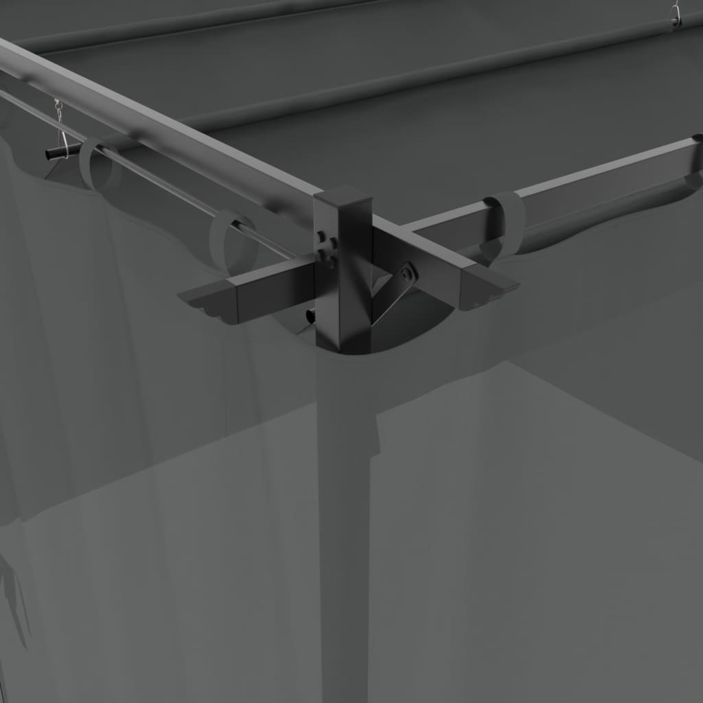 Pavillon mit Vorhängen Creme 3x3 m Stahl