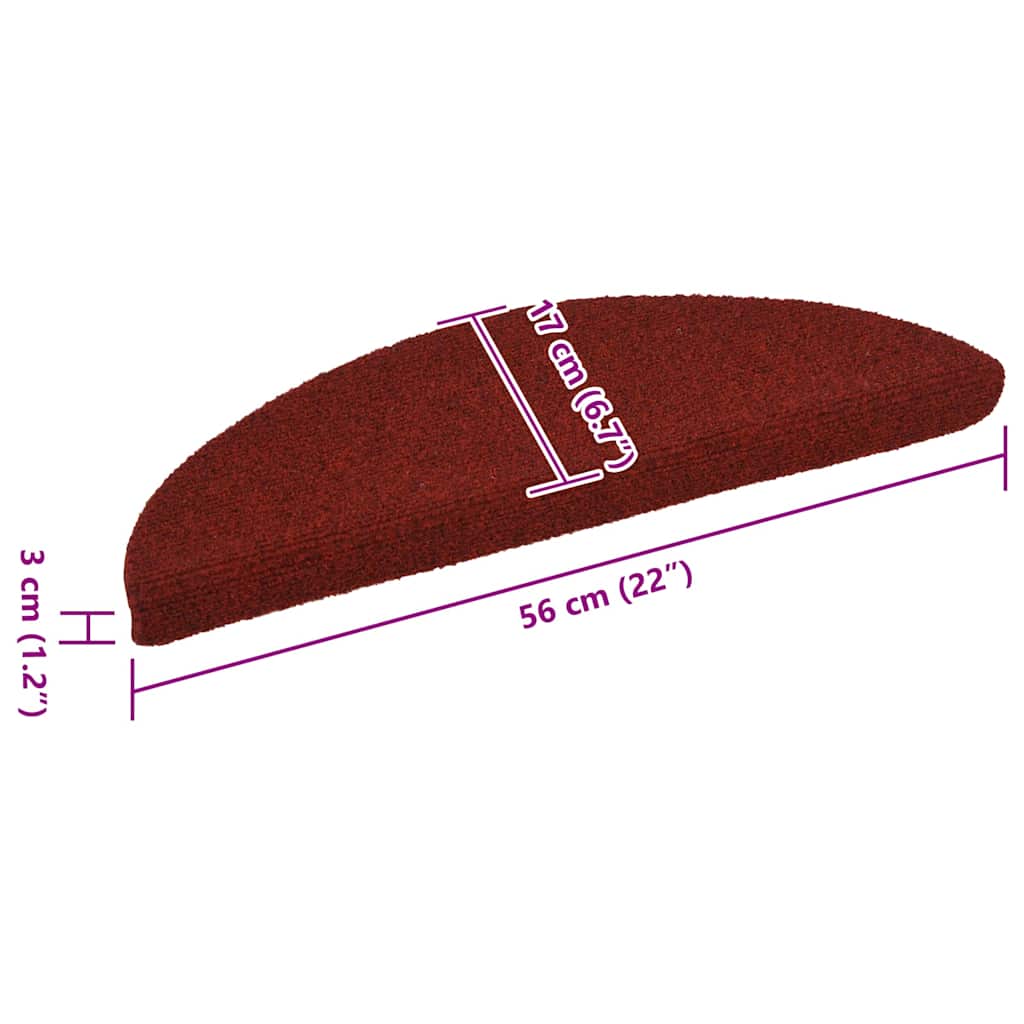 Stufenmatten Selbstklebend 15 Stk. 56x17x3 cm Hellbraun Halbrund
