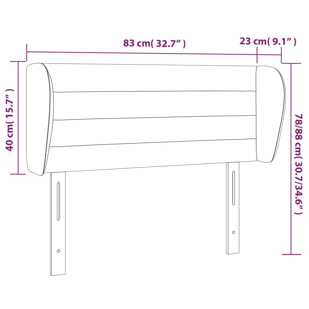 Kopfteil mit Ohren Dunkelblau 203x23x118/128 cm Samt