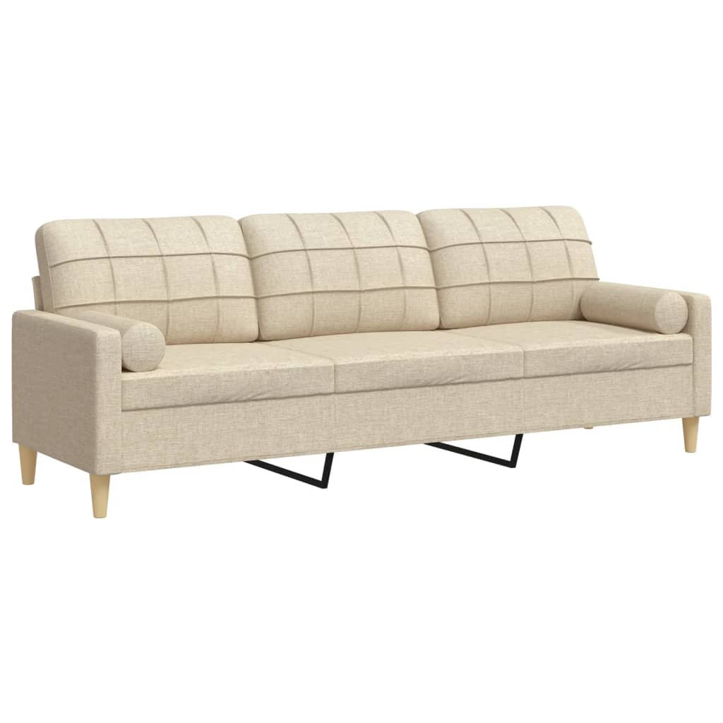 2-Sitzer-Sofa mit Zierkissen Braun 120 cm Stoff