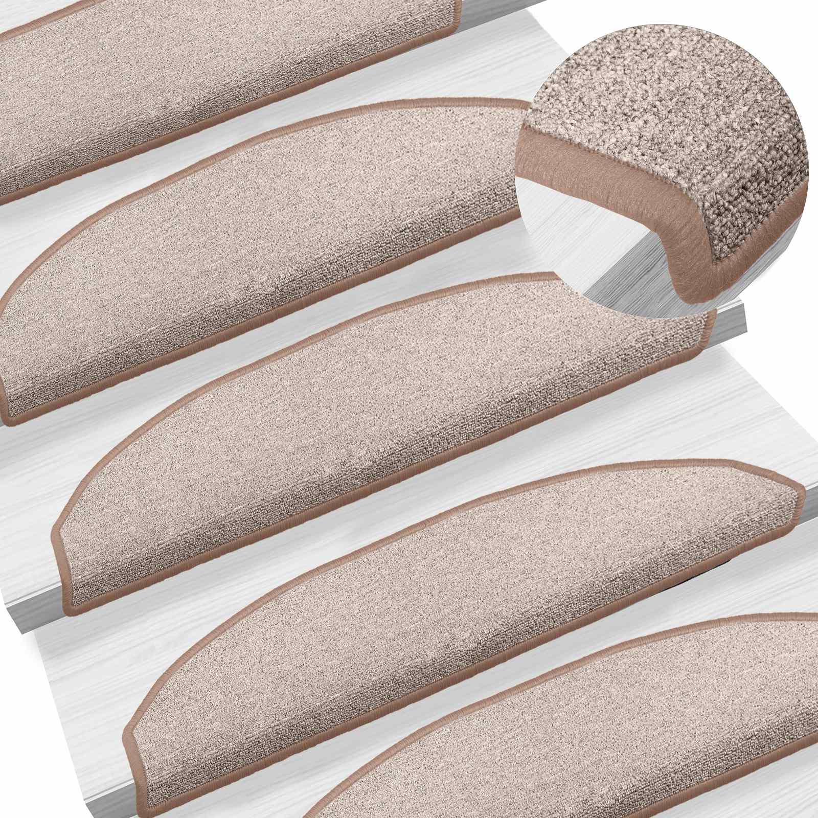 Stufenmatten 15 Stk. 56x17x3 cm Anthrazit Halbrund