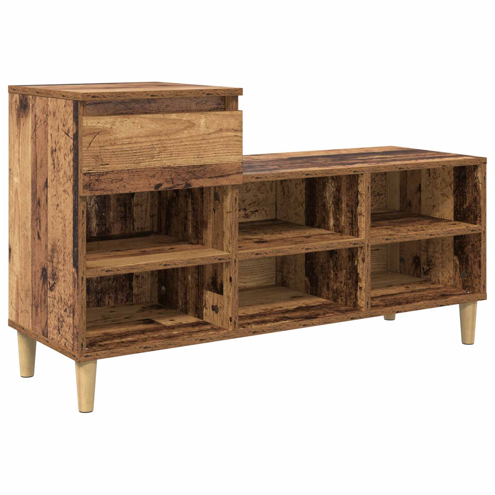 Schuhregal Weiß 102x36x60 cm Holzwerkstoff