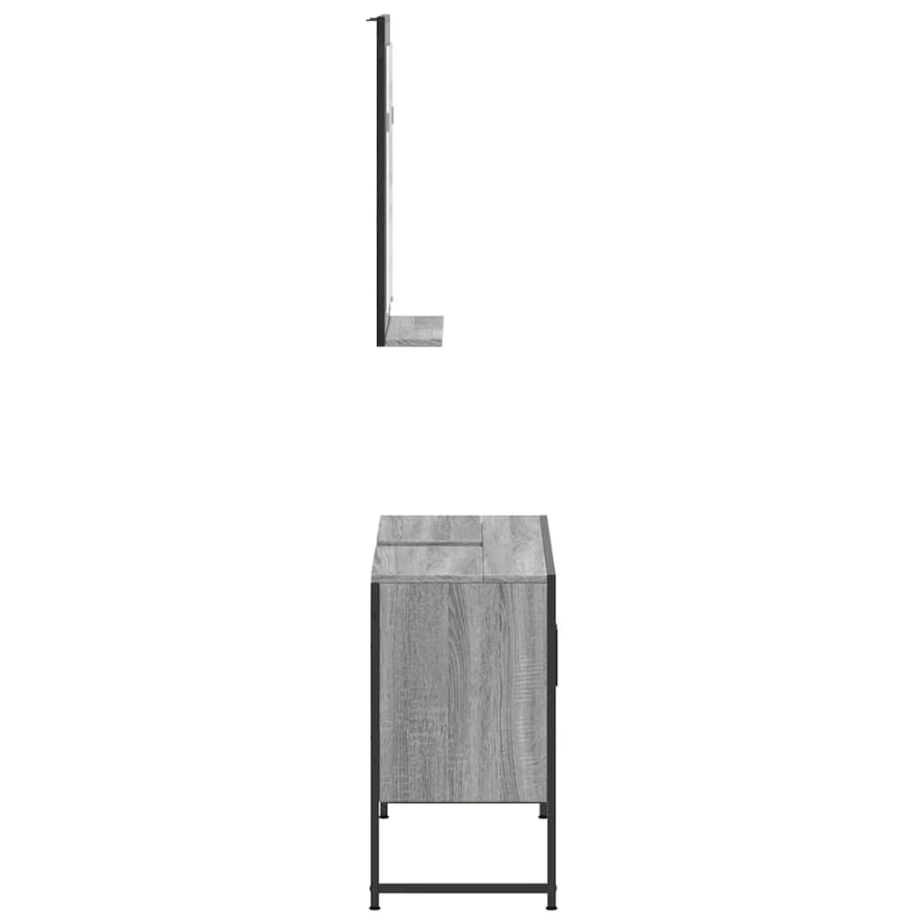 2-tlg. Badmöbel-Set Räuchereiche Holzwerkstoff