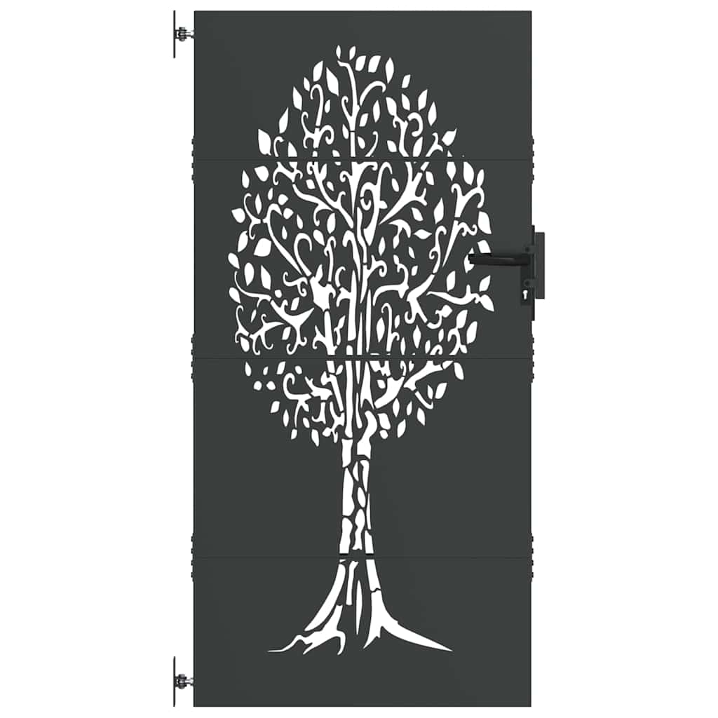 Gartentor 85x75 cm Cortenstahl Baum-Design