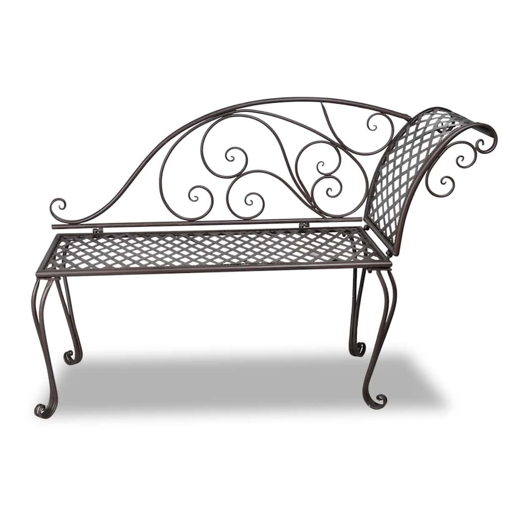 Garten-Chaiselongue 128 cm Metall Antik Weiß