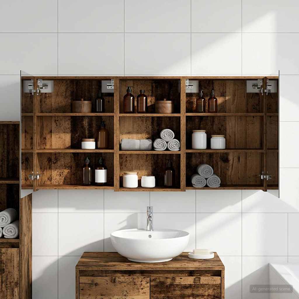 Badezimmerschrank-Set 3 pcs 80 x 10,5 x 50 cm Holzwerkstoff