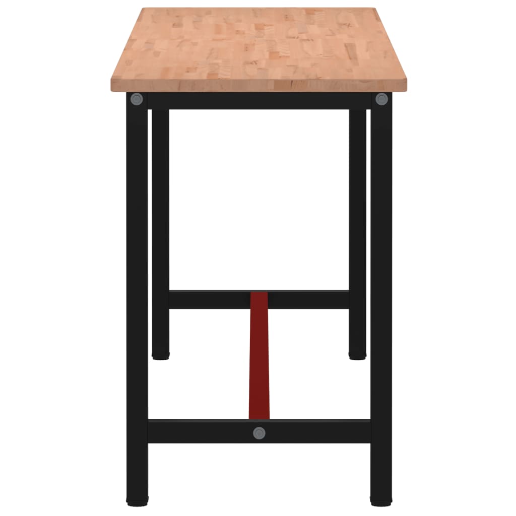 Werkbank 80x55x81,5 cm Massivholz Buche und Metall