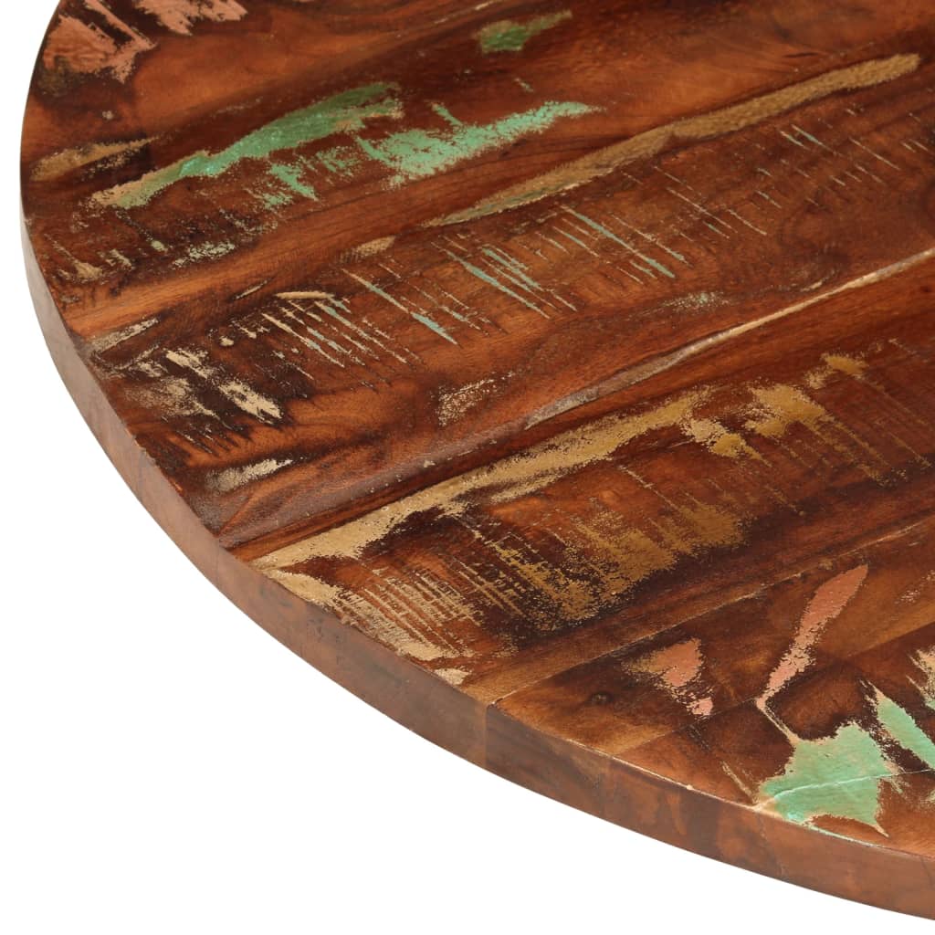 Tischplatte Ø 40x2,5 cm Rund Raues Massives Mangoholz