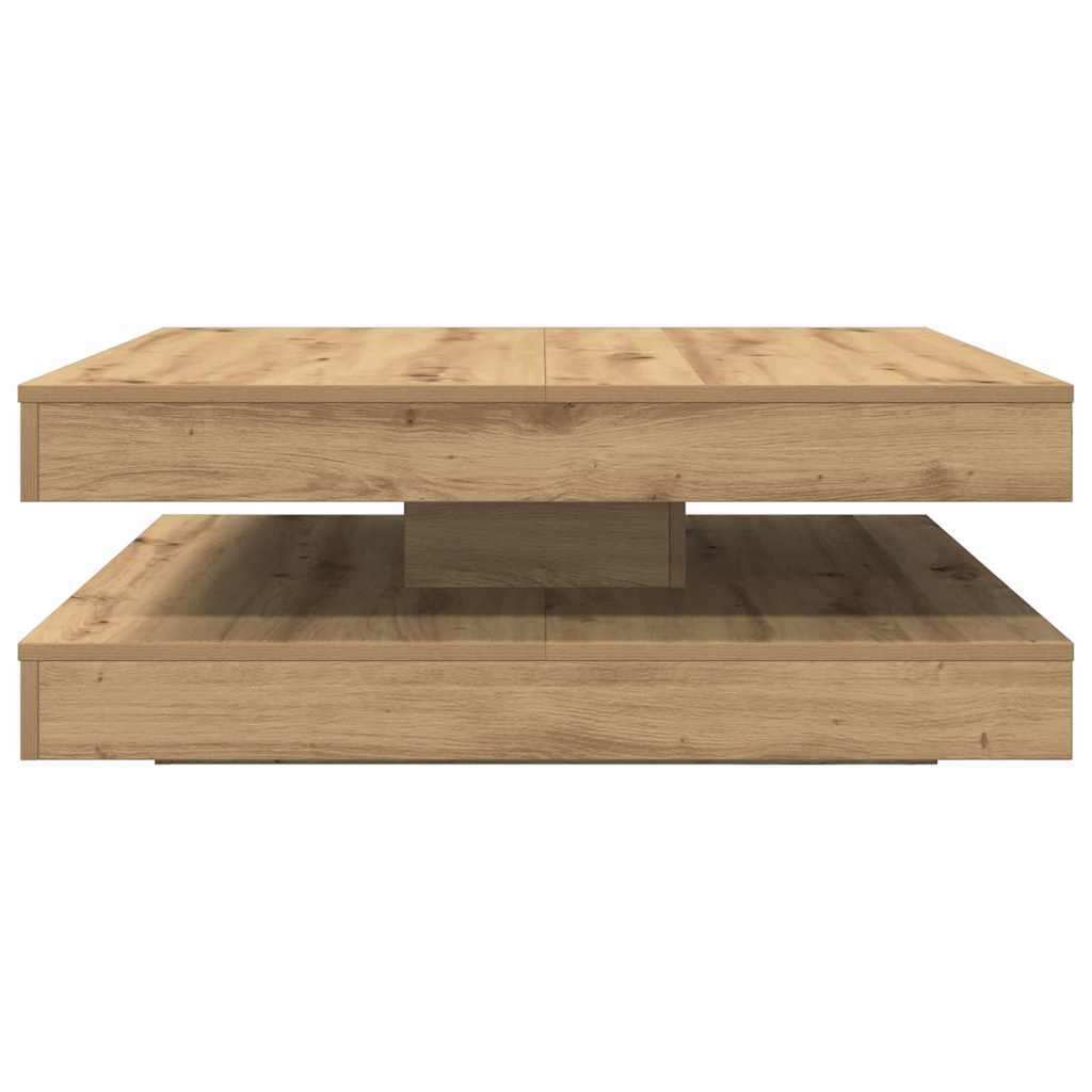 Couchtisch 360-Grad Drehbar Weiß 90x90x34,5 cm