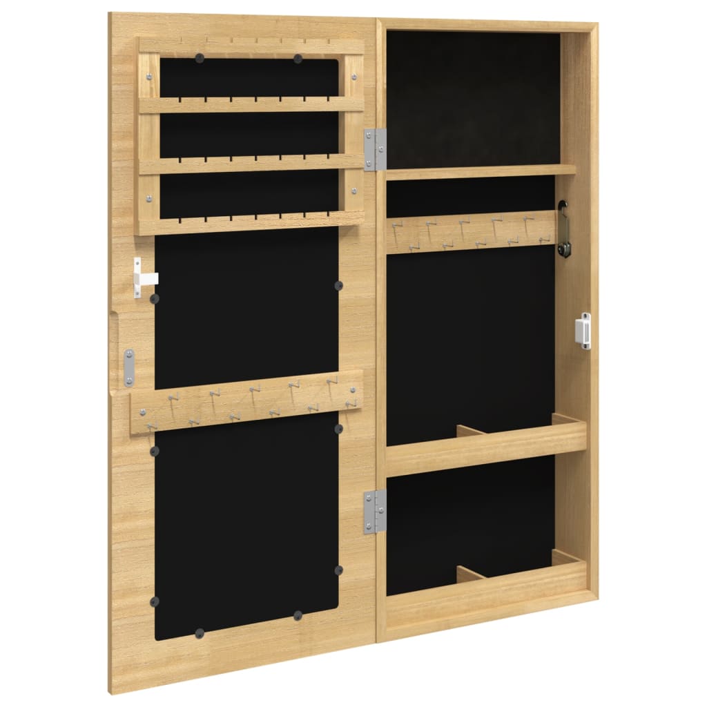 Schmuckschrank mit Spiegel Wandmontage Weiß 30x8,5x67 cm