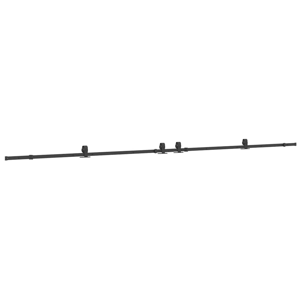 Schiebetürbeschlag-Set 366 cm Stahl Schwarz