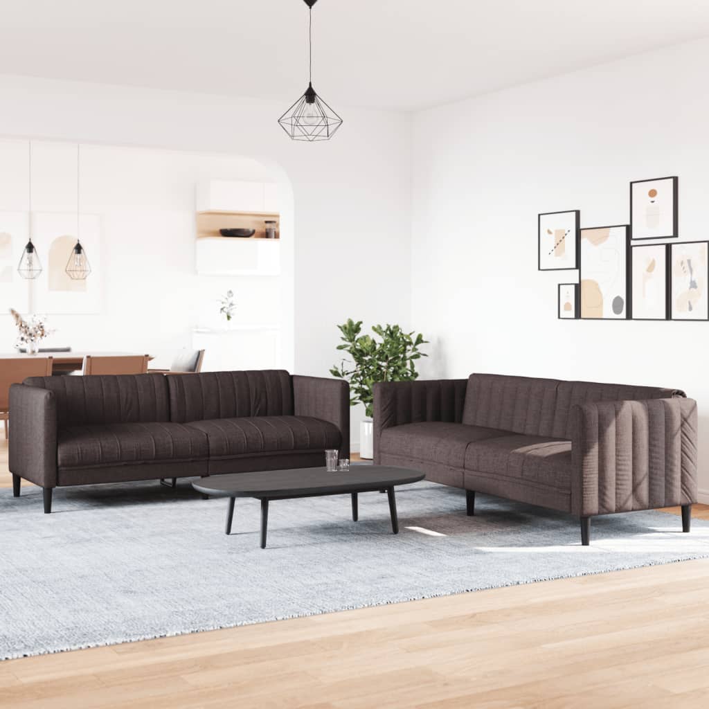 3-tlg. Sofagarnitur Hellgrau Stoff