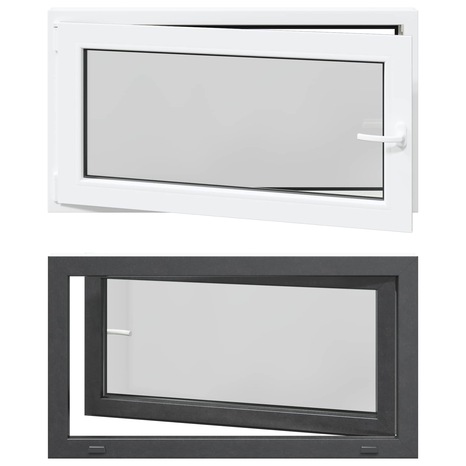 Kellerfenster RISOR 50 x 50 cm PVC und Glas Weiß