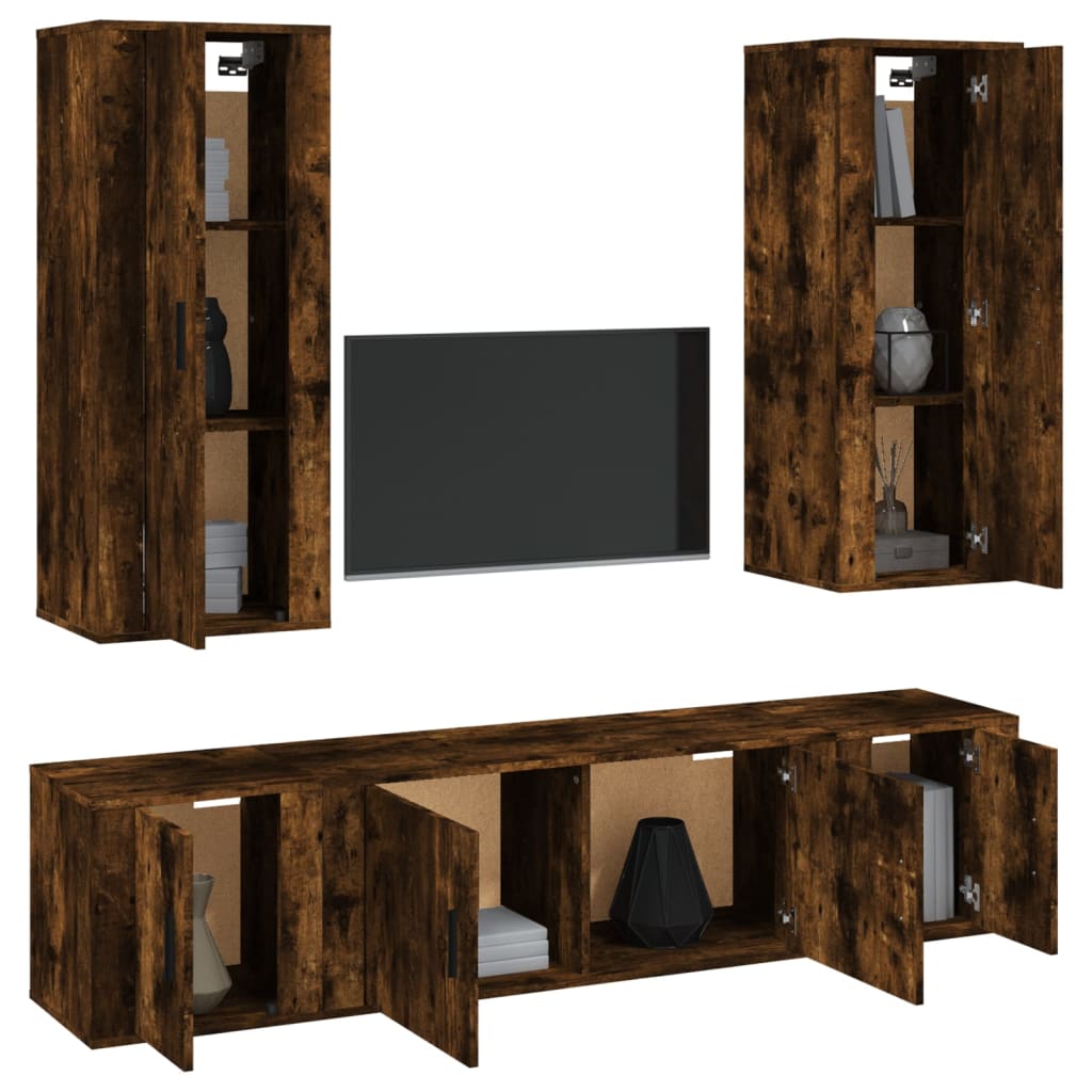5-tlg. TV-Schrank-Set Weiß Holzwerkstoff