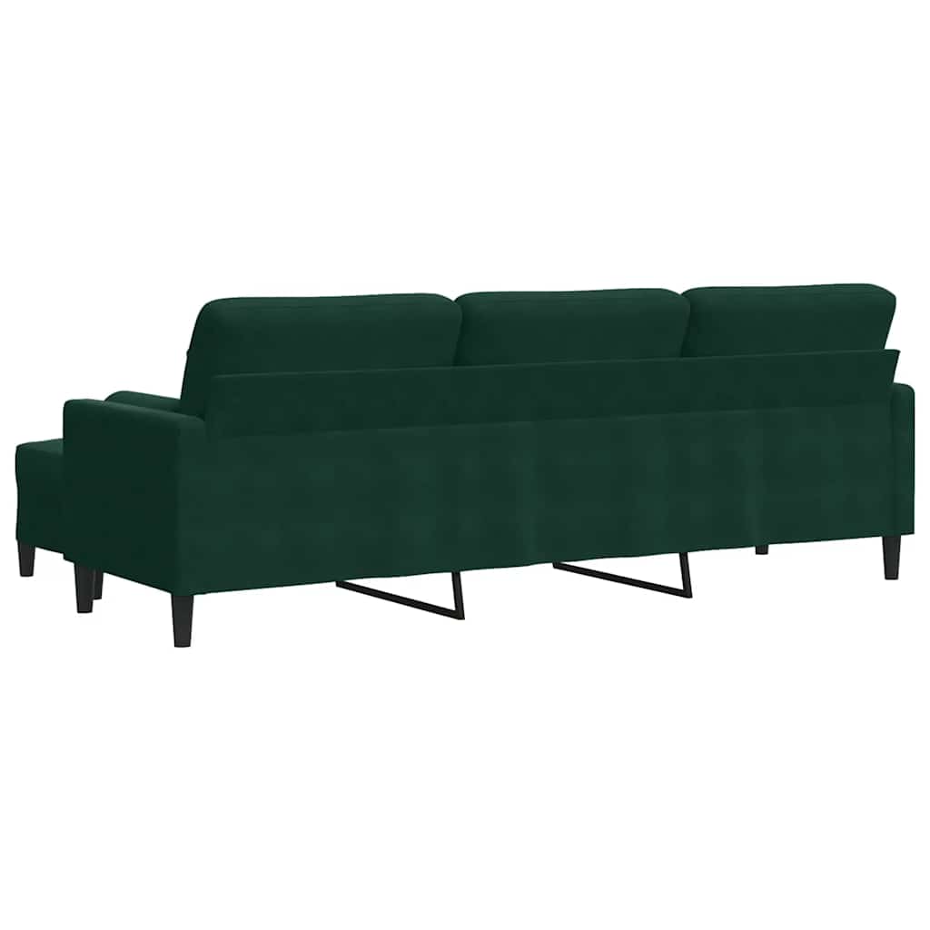 3-Sitzer-Sofa mit Hocker Hellgrau 180 cm Samt