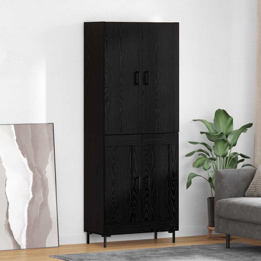 Highboard Betongrau 69,5x34x180 cm Holzwerkstoff