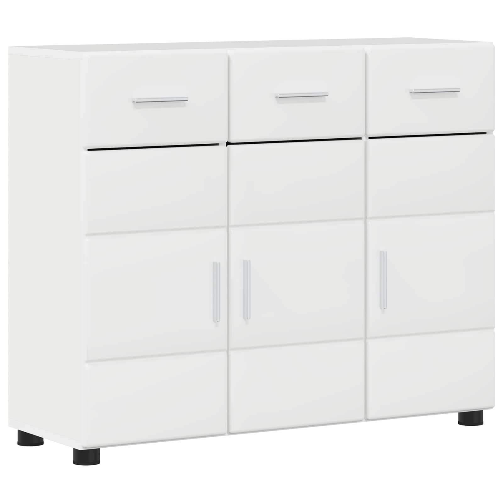 Highboard mit Regal FLORIN Weiß 60 x 35 x 182 cm Holzwerkstoff