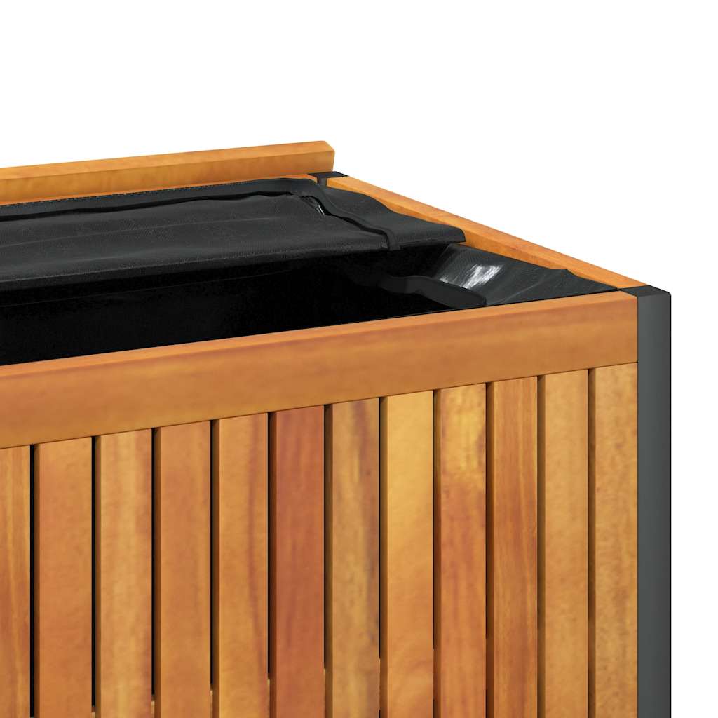 Gartenbox 45x45x45/53 cm Massivholz Akazie und Stahl