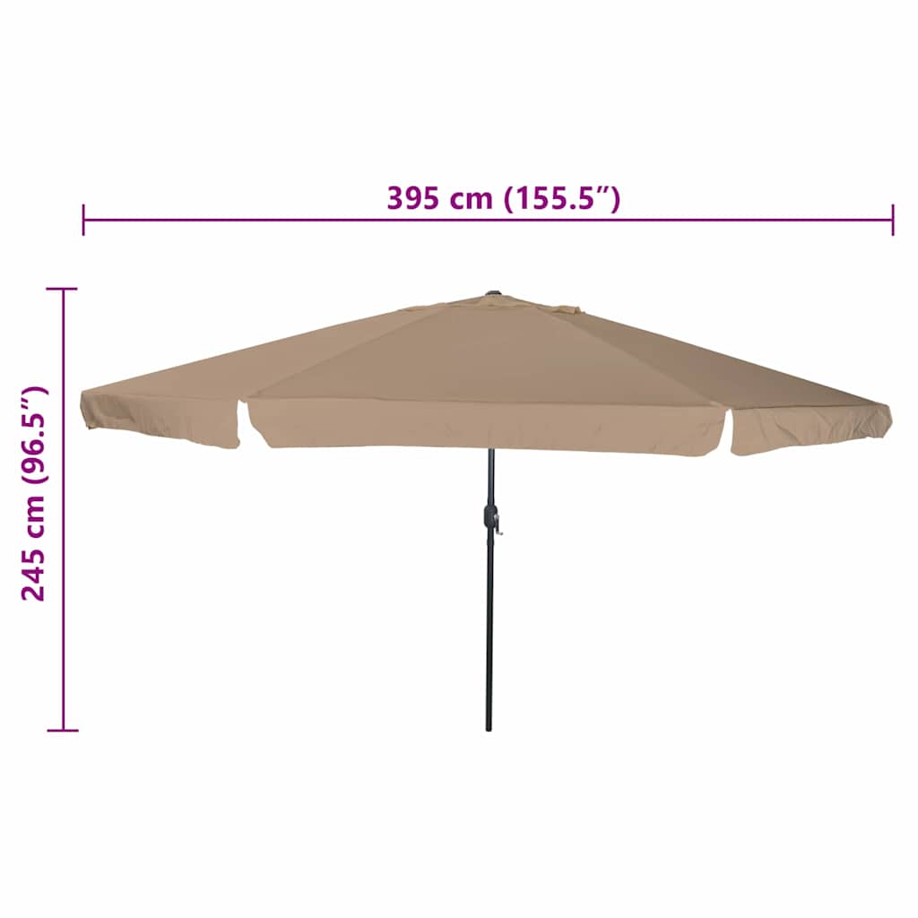 Garten-Sonnenschirm Sand 394 x 394 x 248 cm Polyester und Stahl