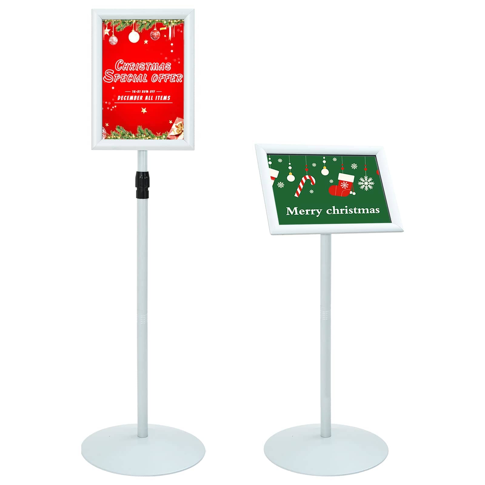 Podest-Posterständer Silber A3 PVC und Stahl
