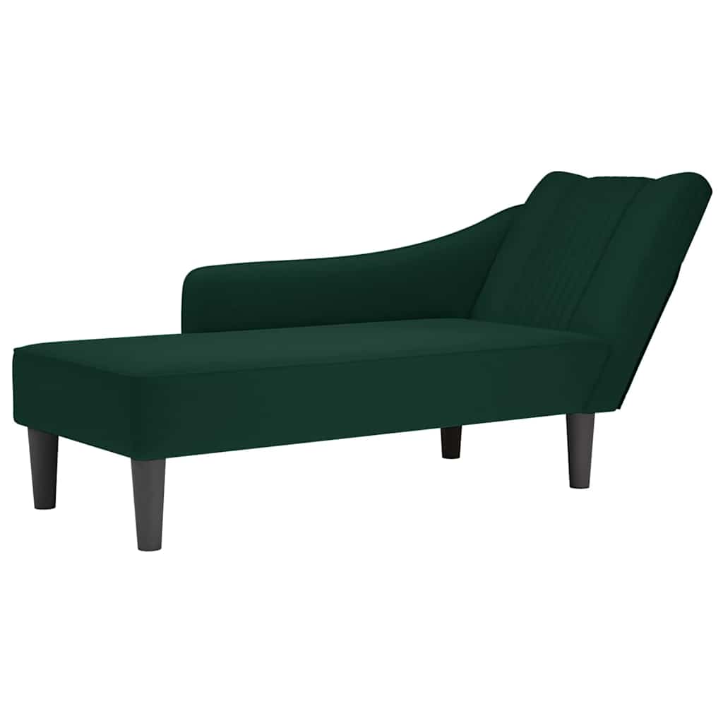 Chaiselongue mit Rechter Armlehne Blau Samt
