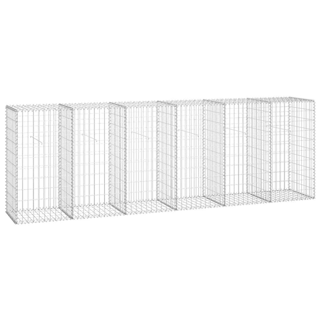 Gabionenwand mit Abdeckung Verzinkter Stahl 20×20×100 cm