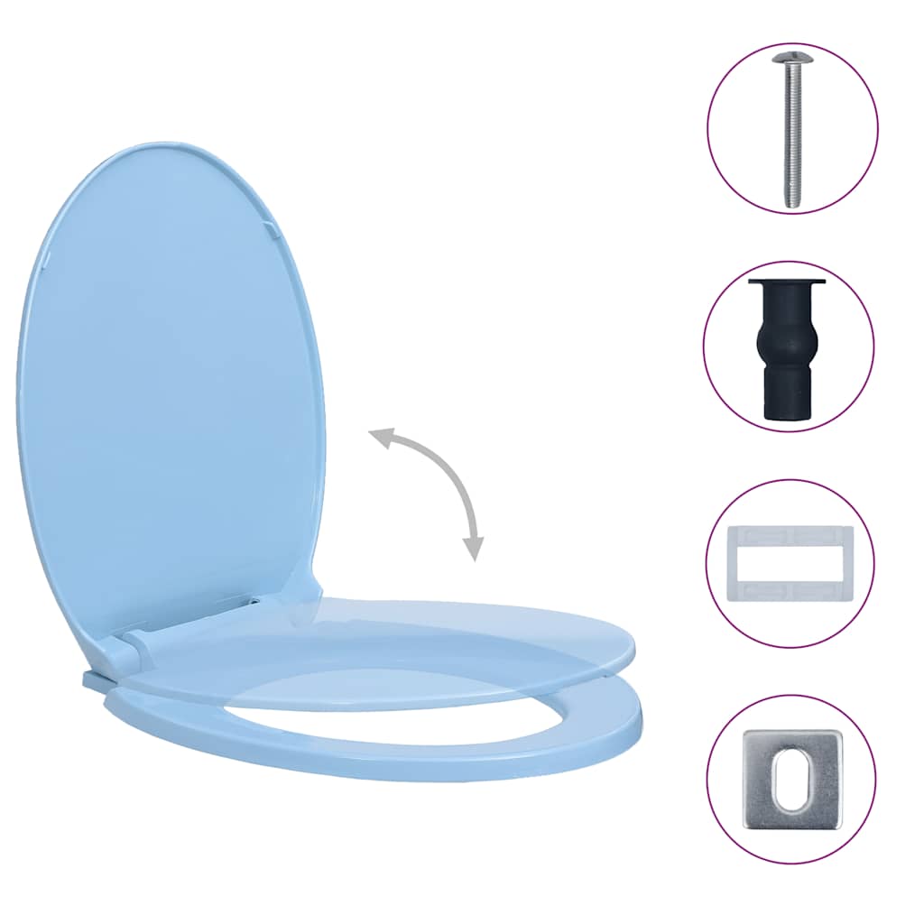 Toilettensitz mit Absenkautomatik Hellgrau Oval