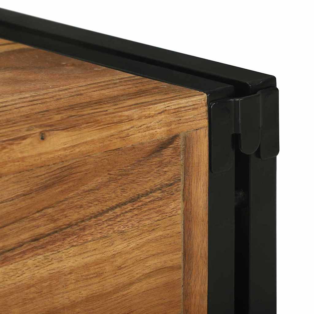 Weinregal Braun und Schwarz 35 x 35 x 39 cm Massivholz Mango