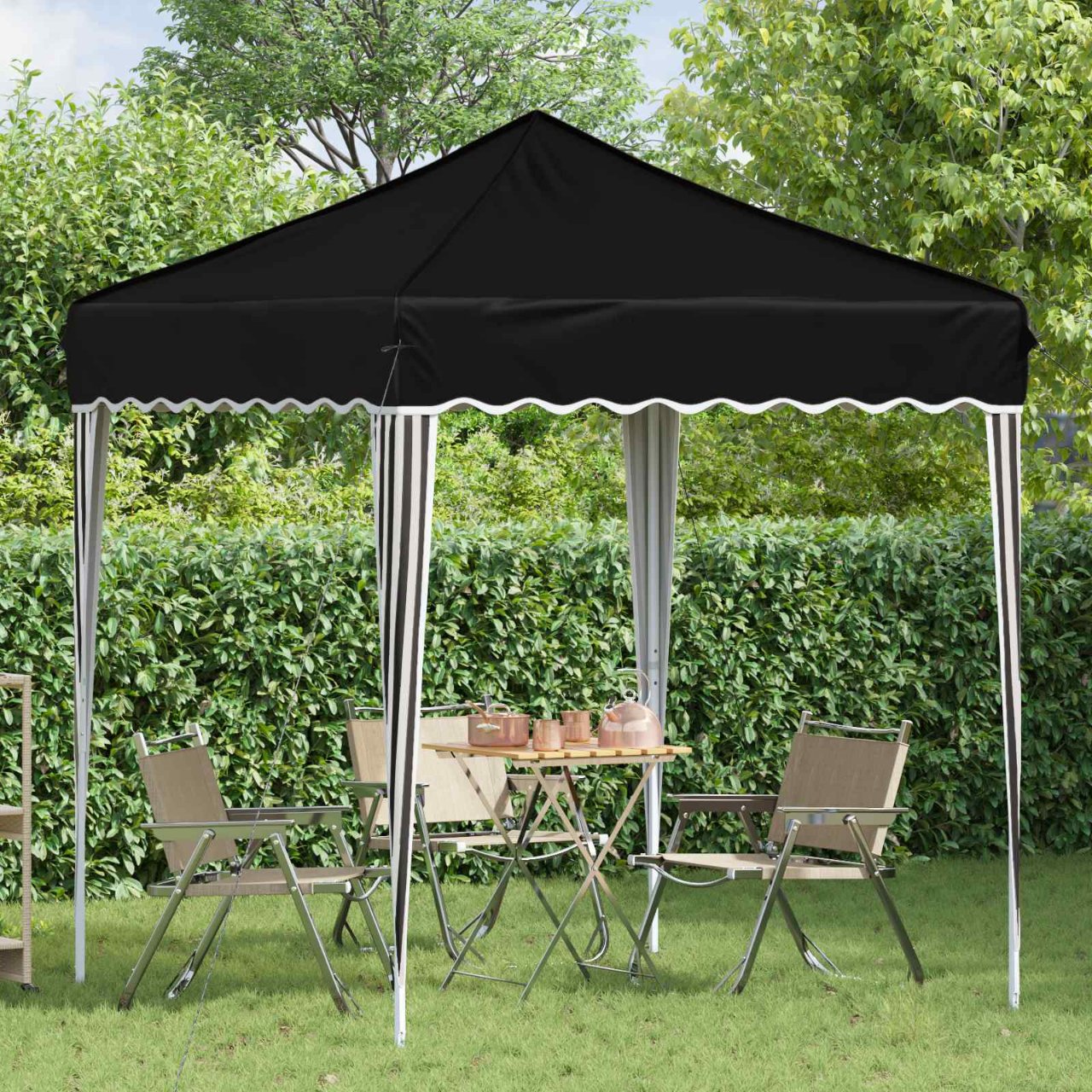 Pop-up Partyzelt 195 x 195 x 245 cm Creme Oxford-Stoff
