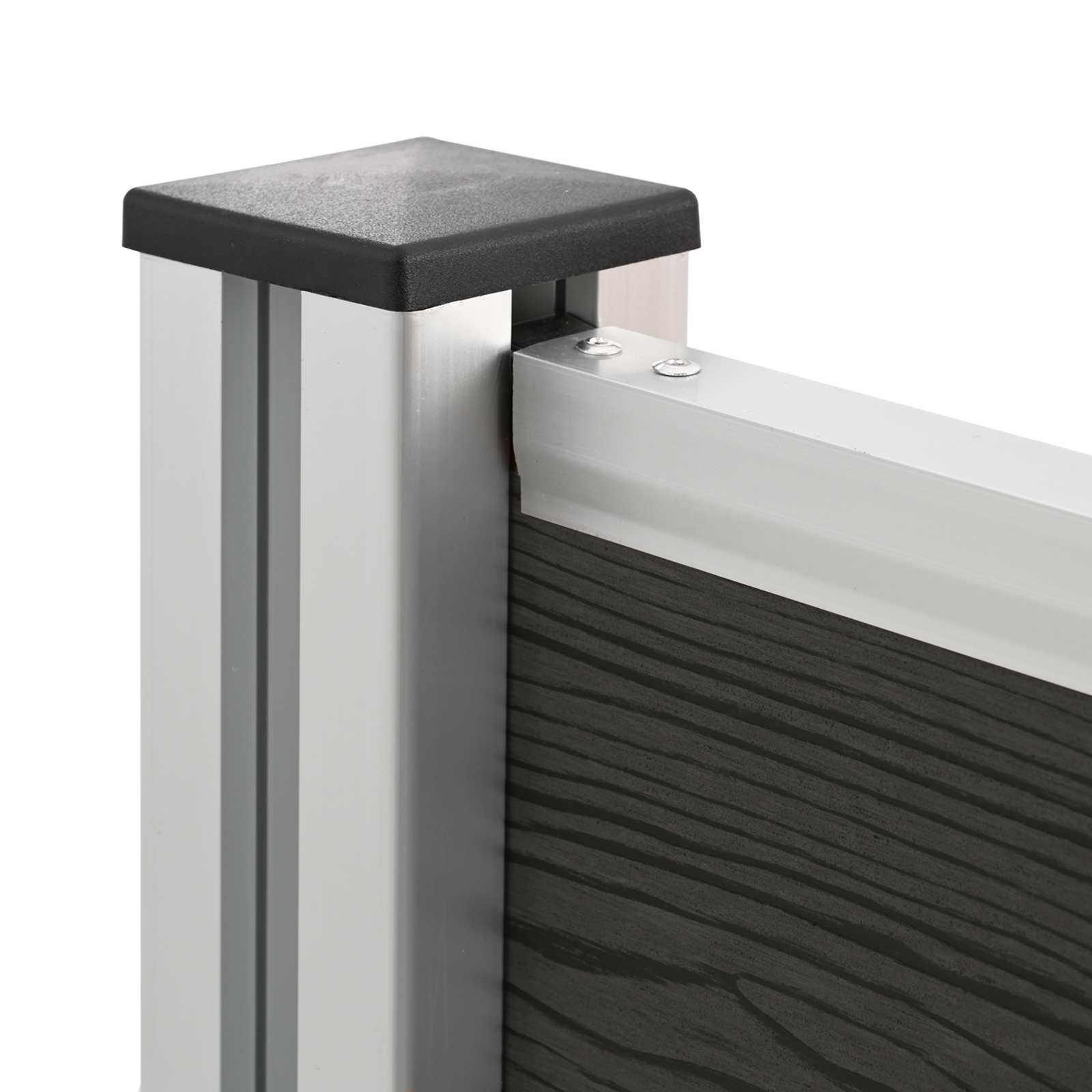 Mülltonnenzaun Braun 161 x 85 x 115 cm Aluminium und WPC