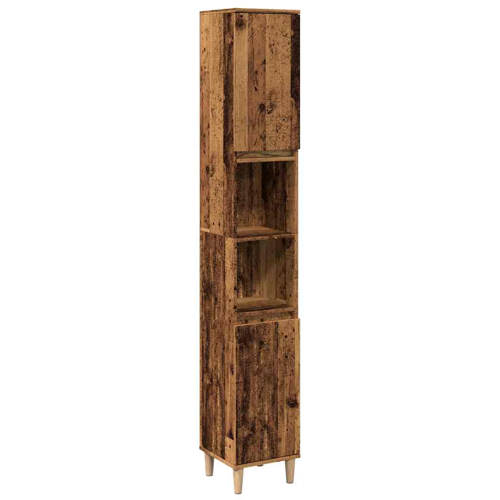 Badschrank Weiß 30x30x190 cm Holzwerkstoff