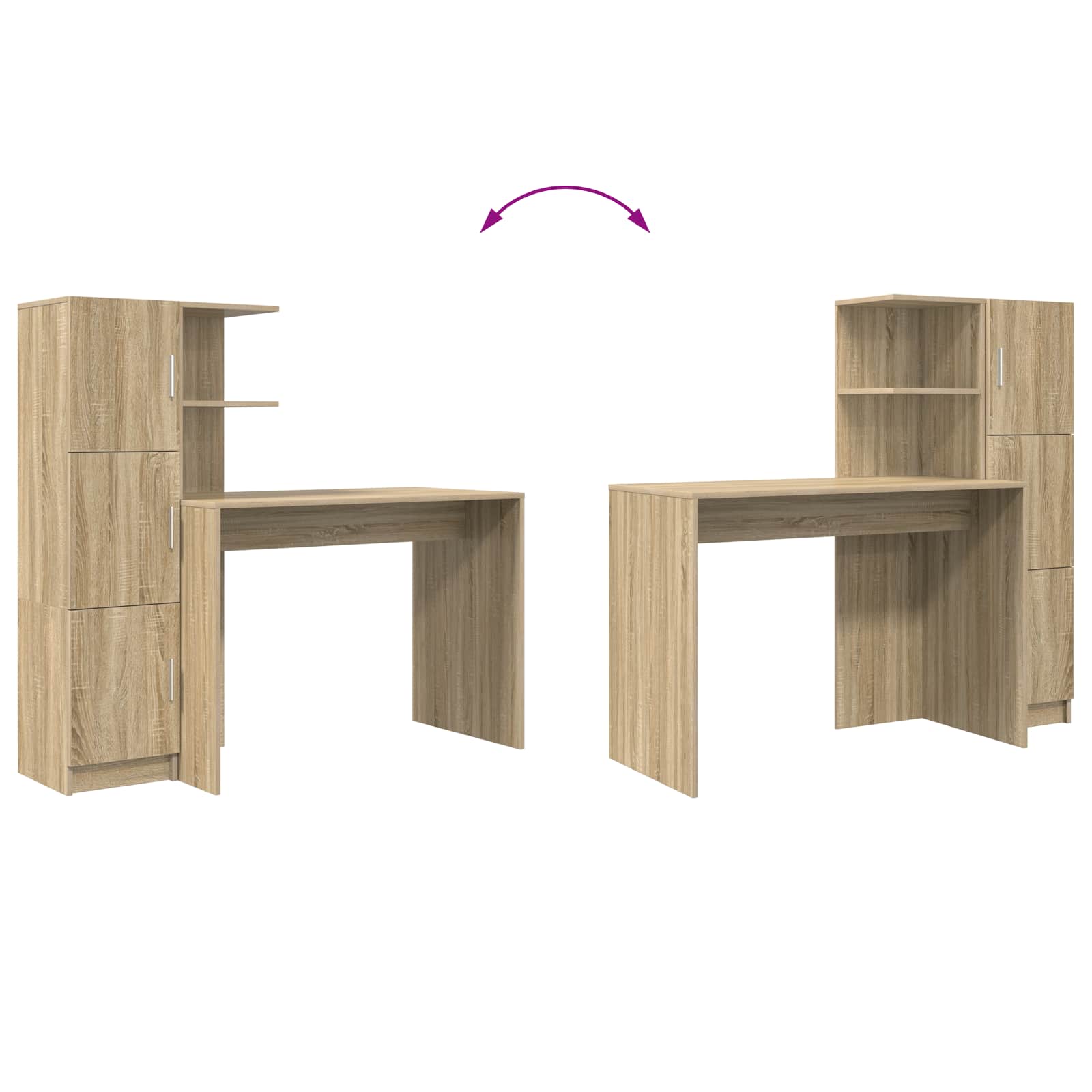 Schreibtisch 2 pcs Beton Grau