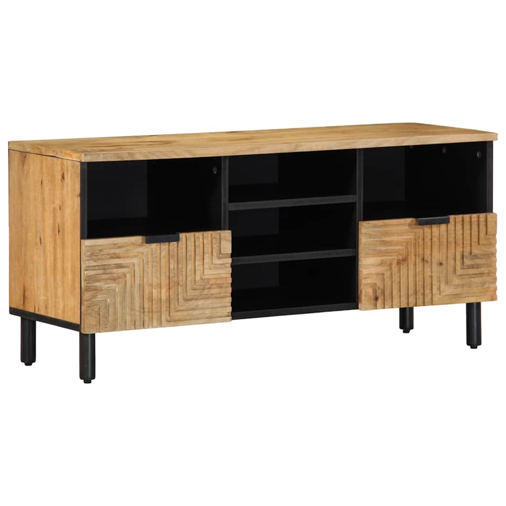 TV-Schränk mit Regal Braun 100 x 33,5 x 46 cm Massivholz Mango