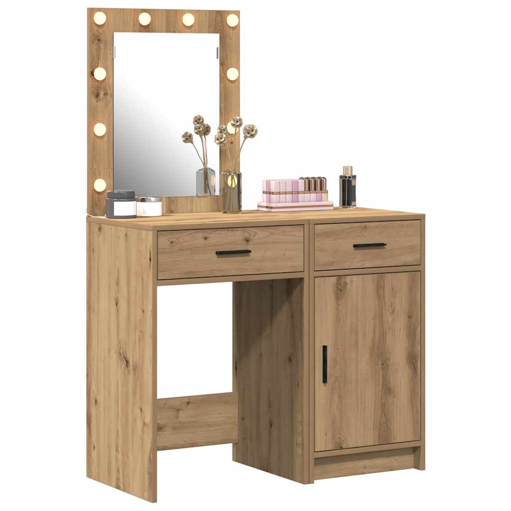 Schminktisch mit Tür 2 pcs Weiß 50 x 41 x 135 cm Holzwerkstoff