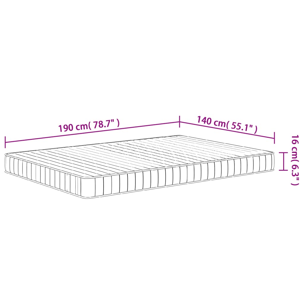 Matratze Schaumstoff Mittelweich 80x200 cm
