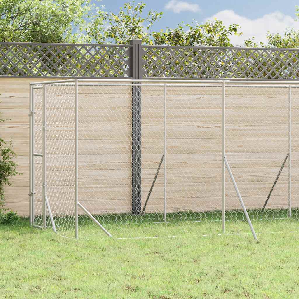 Outdoor-Hundezwinger Silbern 2x2x2 m Verzinkter Stahl